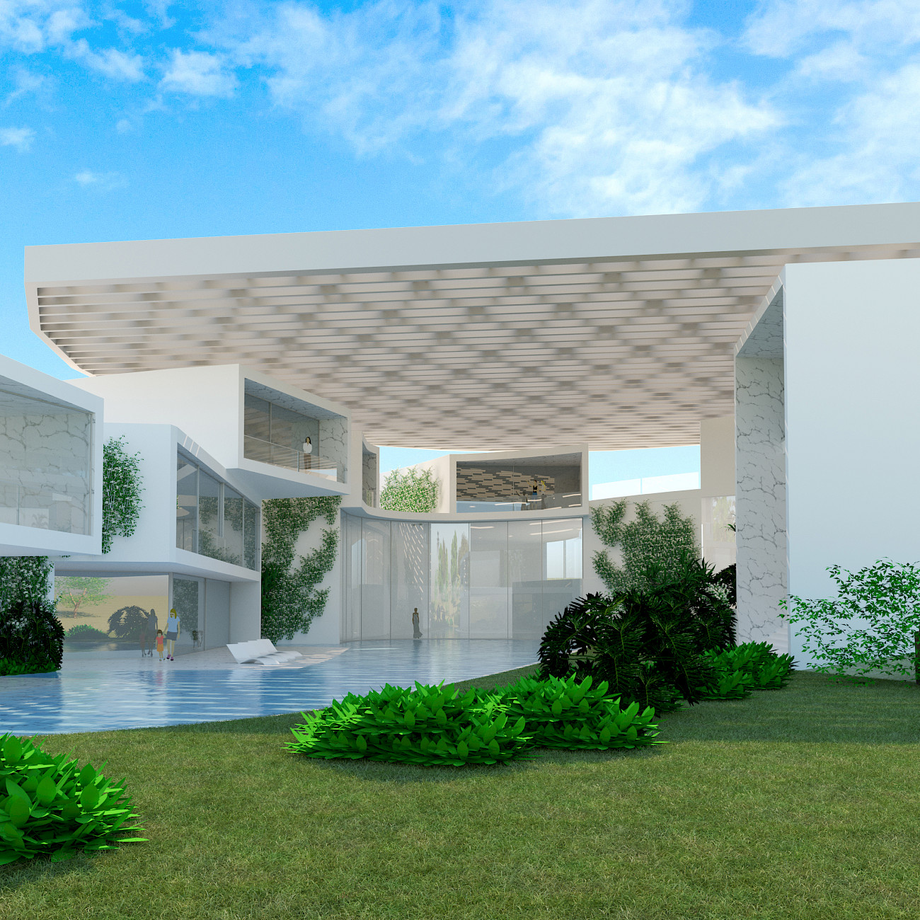 OɅ8i8 villa in Nad Al Sheba - Dubai, by Inaki Leite Design. View of the OɅ8i8 from North